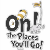 Sticker Dr Seuss | Oh, les endroits où vous irez ! Retro (Devant)
