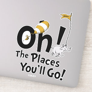 Sticker Dr. Seuss Oh, The Places You'll Go! Rétro