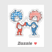 Sticker Dr Seuss | Une chose Deux graphiques patriotiques (Feuille)