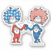 Sticker Dr Seuss | Une chose Deux graphiques patriotiques (Devant)