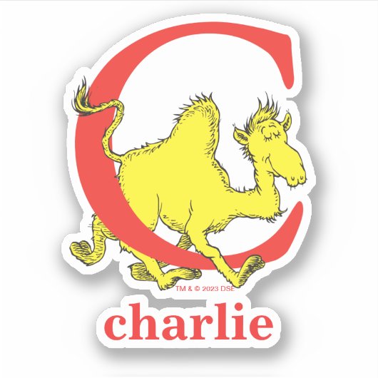 Sticker Dr Seuss's ABC : Letter C - White | Add Your Name (Devant)