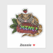Sticker Dragon à la fraise "MINE !" (Feuille)
