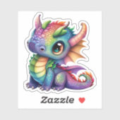 Sticker Dragon arc-en-ciel (Feuille)