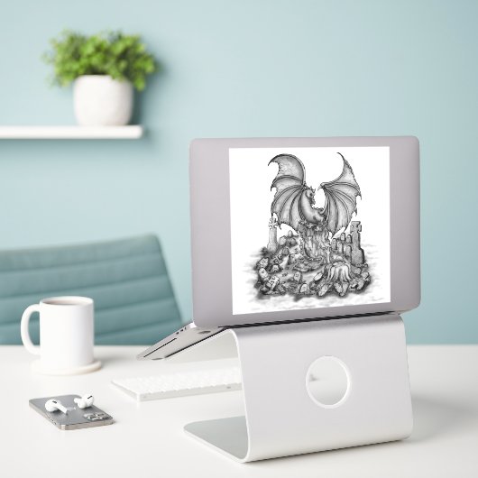 Sticker Dragon avec Zombie (Ordinateur portable sur le bureau)