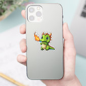 Sticker Dragon Bébé mignon Avec Premier Respiration Feu (Téléphone)