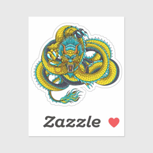 Sticker Dragon chinois couvert (Feuille)