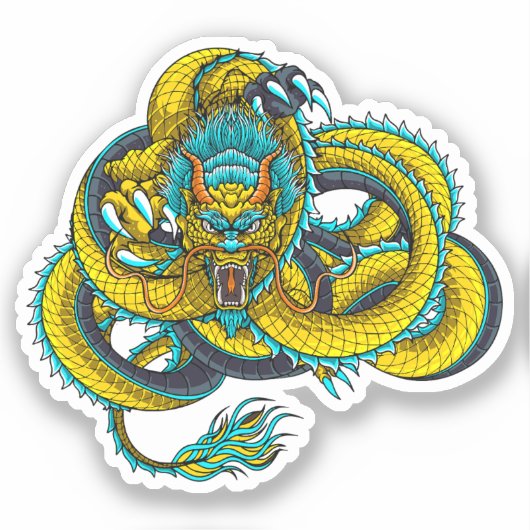 Sticker Dragon chinois couvert (Recto)