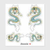 Sticker Dragon chinois, créature magique (Feuille)
