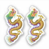 Sticker Dragon chinois jaune/or (Devant)