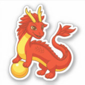 Sticker Dragon Chinois Rouge (Devant)