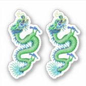 Sticker Dragon chinois vert et bleu (Devant)