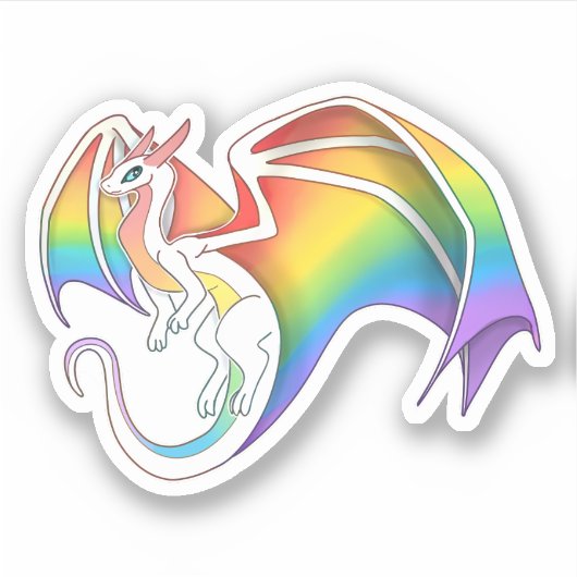 Sticker Dragon de base Rainbow Pride (Devant)