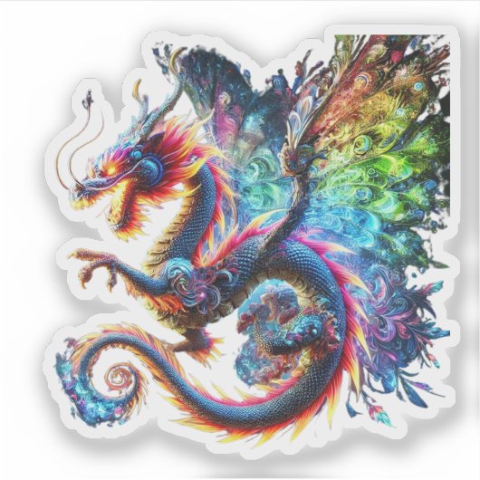 Sticker Dragon de feu coloré (Devant)