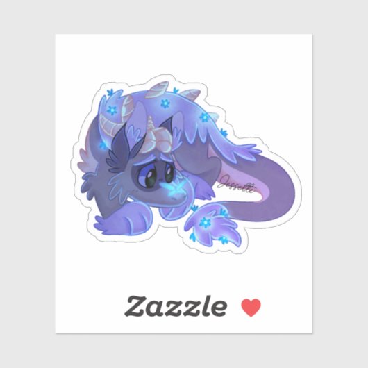 Sticker Dragon de fleurs (Feuille)