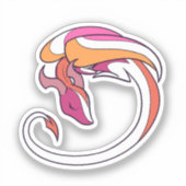 Sticker Dragon de la fierté lesbienne (Recto)