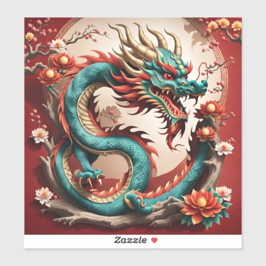 Sticker Dragon de Nouvel An Chinois 2024 VST01 (Feuille)