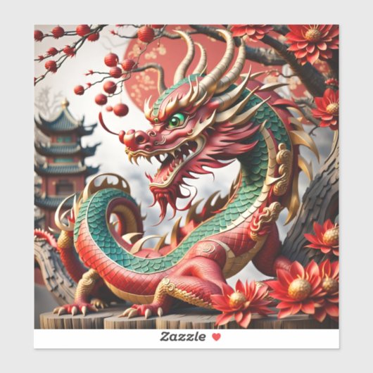 Sticker Dragon de Nouvel An Chinois 2024 VST02 (Feuille)