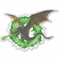 Dragon de respiration à feu chromatique vert