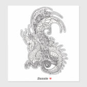 Sticker Dragon de style Art Nouveau (Feuille)