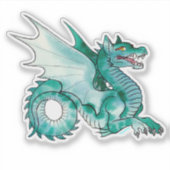 Sticker Dragon d'eau Turquoise médiéval (Devant)