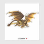 Sticker Dragon d'or avec Bars d'or Gems Trésor (Feuille)