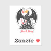 Sticker Dragon Fantastique Respirant du Feu Graphique Pers (Feuille)