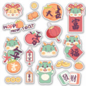 Sticker Dragon Festif 2024 Nouvel An Lunaire Chinois (Devant)