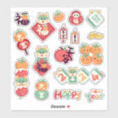 Sticker Dragon Festif 2024 Nouvel An Lunaire Chinois (Feuille)