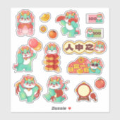 Sticker Dragon Festif 2024 Nouvel An Lunaire Chinois (Feuille)
