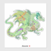 Sticker Dragon forestier enchanté (Feuille)