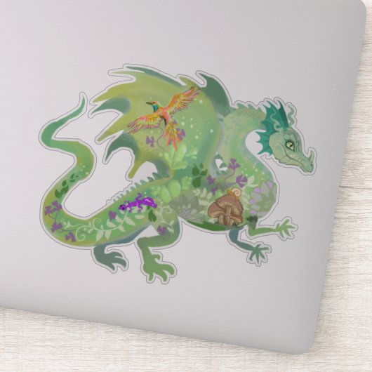 Sticker Dragon forestier enchanté (Détail)