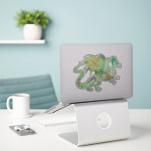 Sticker Dragon forestier enchanté (Ordinateur portable sur le bureau)
