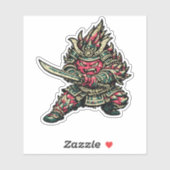 Sticker Dragon Fruit Duelist — Funny Exotic Fruit Samurai  (Feuille)