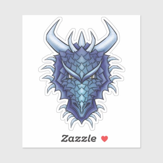 Sticker Dragon head magique créature mythique imaginaire a (Feuille)