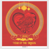 Sticker Dragon Heart, Année du Dragon (Feuille)