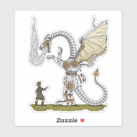 Sticker Dragon mécanique (Feuille)