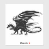 Sticker Dragon noir (Feuille)