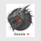 Sticker Dragon Noir (Feuille)