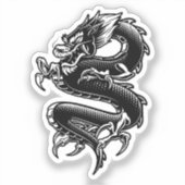Sticker Dragon noir et blanc (Recto)