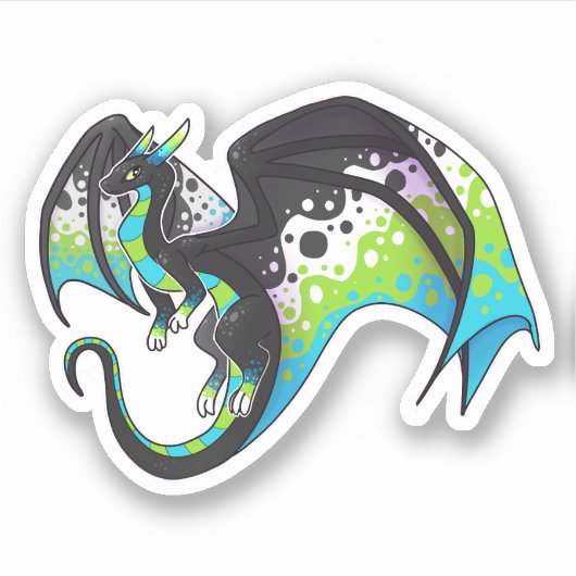 Sticker Dragon Quoisexuel Pride (Devant)