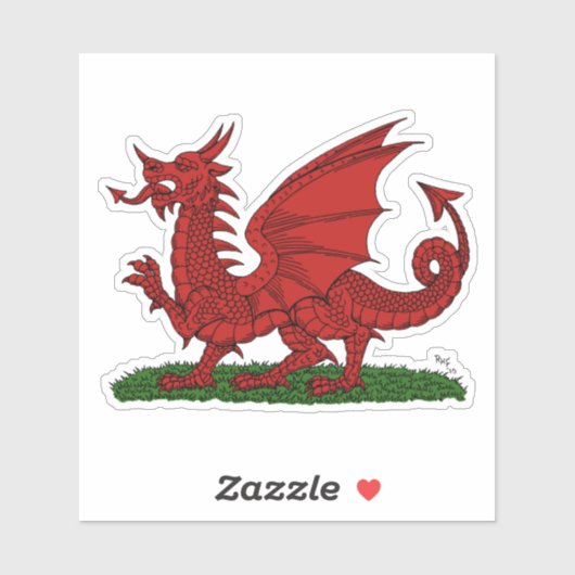 Sticker Dragon rouge du Pays de Galles (Feuille)