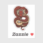 Sticker Dragon rouge vif (Feuille)