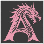Sticker Dragon Styled Letter A, Dragon Alphabet, Monogram (Devant)