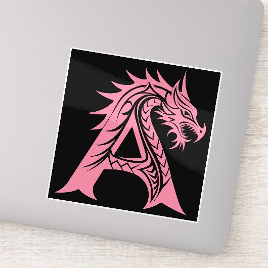 Sticker Dragon Styled Letter A, Dragon Alphabet, Monogram (Détail)