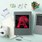 Sticker Dragon Styled Letter A, Dragon Alphabet, Monogram (Couverture iPad)