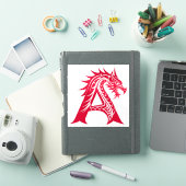 Sticker Dragon Styled Letter A, Dragon Alphabet, Monogram (Couverture iPad)