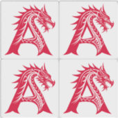 Sticker Dragon Styled Letter A, Dragon Alphabet, Monogram (Devant)