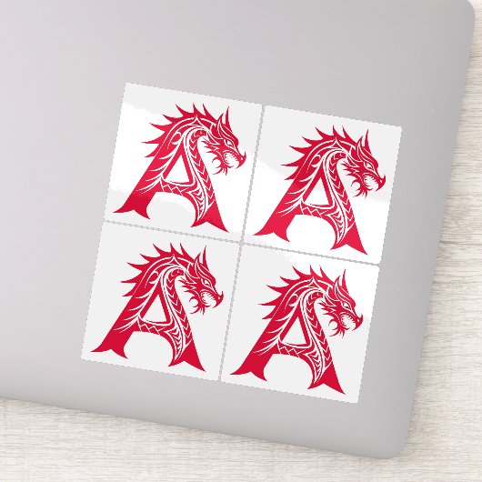 Sticker Dragon Styled Letter A, Dragon Alphabet, Monogram (Détail)