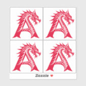Sticker Dragon Styled Letter A, Dragon Alphabet, Monogram (Feuille)