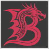 Sticker Dragon Styled Letter B, Dragon Alphabet, Monogram (Devant)